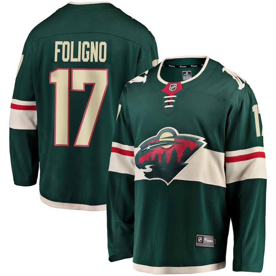 Men's Minnesota Wild Marcus Foligno #17 Green Home Breakaway Jersey